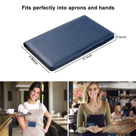 EcoVision Server Book for Waitress, Leather Waiter Organizer with Zipper Pocket, Restaurant Waitstaff Booklet, Guest Check Holder with Money Pocket, Fits Server Apron
