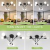 Modern Sputnik Chandelier Ceiling Light Fixture with 6 Lights Black