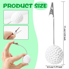 20 Pcs Golf Ball Card Holder Name Place Card Holder Alligator Clips Golf Ball Picture Clips for Office Menu Wedding Party Events Decoration