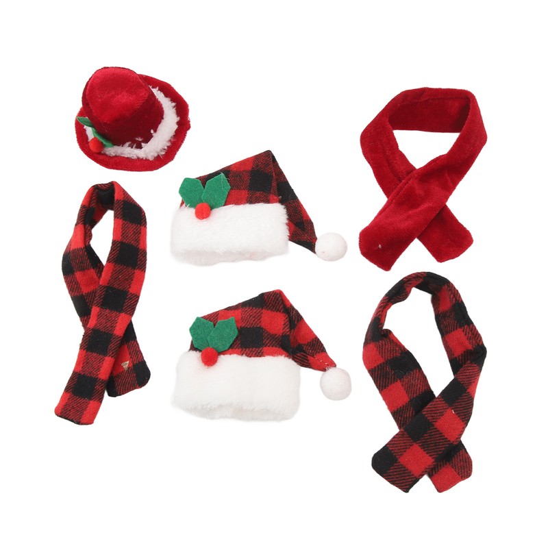 Christmas Wine Bottle Knit Hat Scarf Set Small Nylon Cotton