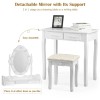 Costway Modern Dressing Table Set Makeup Vanity Desk w/Dimmable Bulbs
