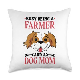 Farmer Dog Lover for Farm Lover Farming Throw Pillow