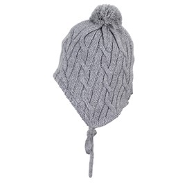 Sterntaler Knitted Hat with Bobble, silver mel., 47