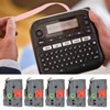 5 Pcs Label Maker Tape Black On Red 12mm 0.47
