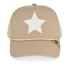 VINTAGE HAVANA Beige Tan Trucker Hats Women White Pearl Embellished