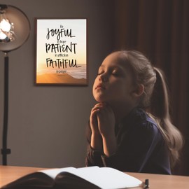 Be Joyful In Hope- Romans 12:12 Proverb- Bible Verse Wall Art-This Christian Scripture Wall Print, Inspirational Wall Decor Ideal For Home Decor, Office Decor, and Church Decor, Unframed - 8x10”