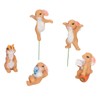 5pcs Bunny Figurines Cute Style Resin Material Decorative DIY Micro