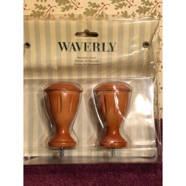 WAVERLY By Kirsch Decorative Finial Fluted Warm Oak for 1" Rod New