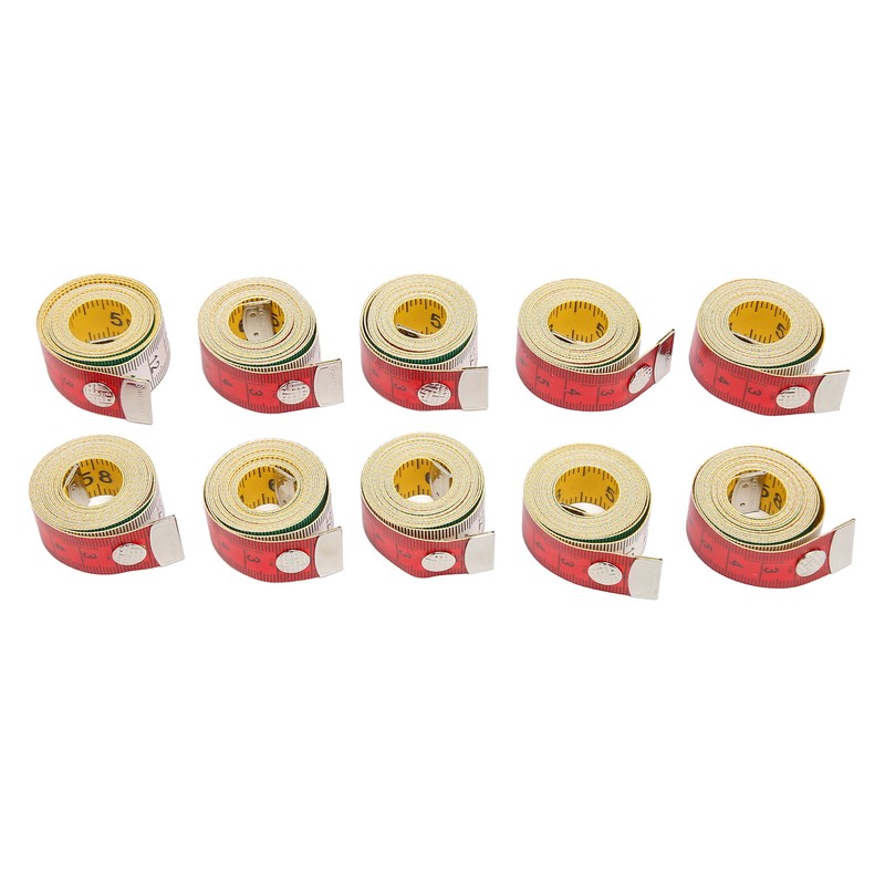 10pcs Soft Measuring Tape 60Inch 150cm Double Sided Colorful Clear