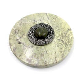 Irish Connemara Marble Paperweight with Marble Dome