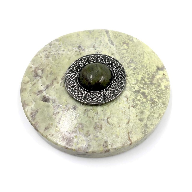 Irish Connemara Marble Paperweight with Marble Dome