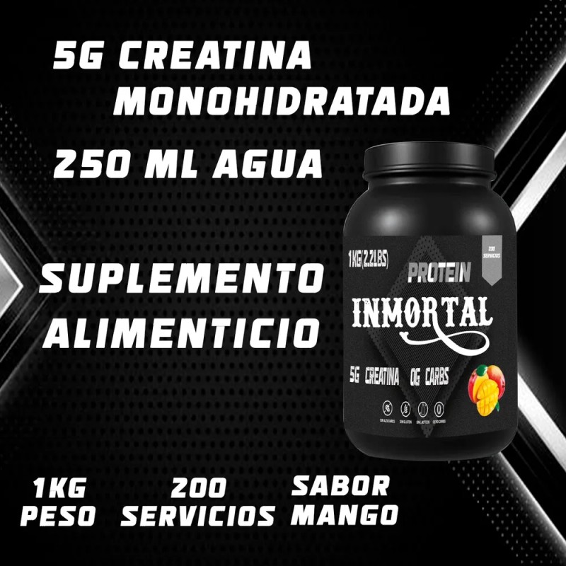 Inmortal Suplements Creatina Monohidratada 1 Kg 200servicios Mango-