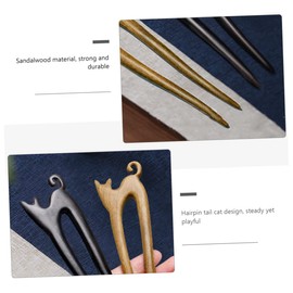 Mikinona Cat Hairpin Black Hairpin Bun Hairpieces for Vintage Hair Accessories Hair Accessories for Wedding French Hairpin Wooden Hair Chopsticks Chinese Wood Hair Hair