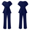 Women's 2 Piece Outfits Suit Set Short Sleeve Peplum Top