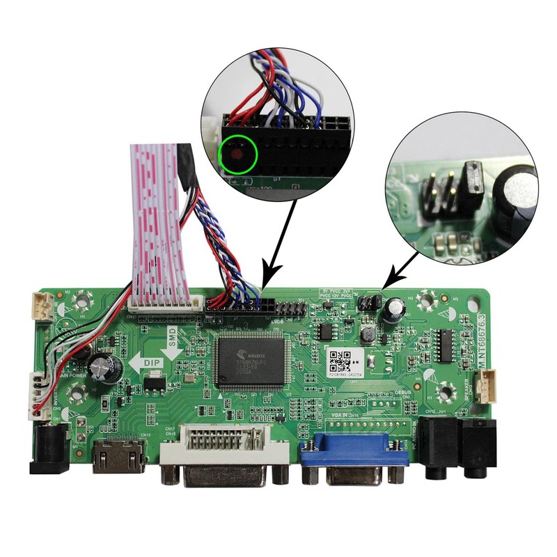 HDMI+VGA+DVI+Audio Input LCD Controller Board For LP140WH1 LP156WH2 11.6'' 14"