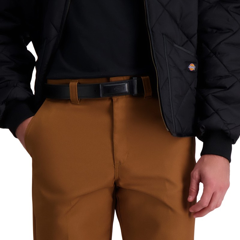 Dickies Cinturón mecánico de piel para hombre, Negro -, S