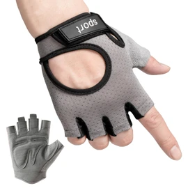 LEFAFA Gym Gloves, Breathable Workout Gloves for Men and Women, Weight Lifting Gloves with Excellent Grip, Full Palm Protection for Fitness, Weightlifting, Exercise, Hanging, Pull ups (Grey, Large)