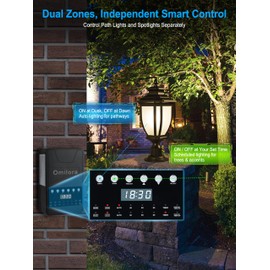 Omilora 200W Low Voltage Landscape Transformer, Outdoor Lighting Transformer with Timer & Photocell Sensor, 120V AC to 12V/14V AC, Weatherproof for Pathway Garden Lights