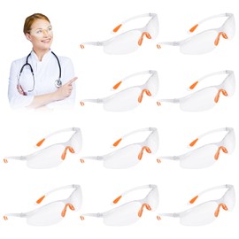 ZWQLZG Safety Glasses, 10 Pcs Clear Safety Glasses for Work Eye Protection Glasses Work Glasses Safety Goggles Protective Glasses Eye Protection for Construction Laboratory Anti Dust Chemistry