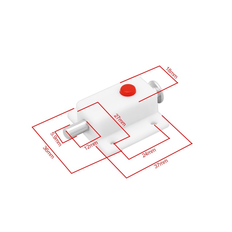 LT Easiyl 4pcs White Plastic Push Button Spring Loaded Automatic