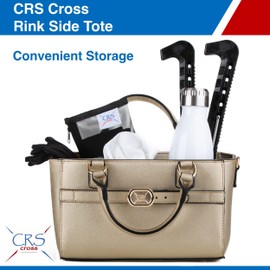 CRS Cross Rink Side Tote. Ice Skating Accessory Bag for Figure Skating, Roller and Inline Skaters, Ballet, Dance and Cheer. Organizes Guards, Water Bottle, Tissues, Phone. (Gold Tote)