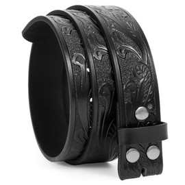 JASGOOD Men's Western Leather Belt Strap Engraved Cowboy Belt without Buckle Long Horn Bull Country Belt 1.5'' Wide