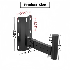 ZSHIGANMA PA Speaker Wall Mount, Dual/Pair Heavy Duty Adjustable Speaker Stand-Pole-Holder-Bar-Sound System Wall Mount Brackets, Swivel & Tilt, Hold up to 110lbs (2 Packs Black)