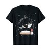 Christmas Orca Lake Panda Whale Snow Globe Pyjamas T-Shirt, black