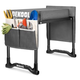 Dekool Garden Kneeler and Seat with Upgraded Wide & 3" Thick Kneeling Pad, Heavy Duty Garden Stool with 2 Large Tool Bags, Portable Bench for Planting, Weeding, Gardening Gifts for Women, Men, Seniors