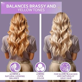 BELLISSO Set de Champú y Acondicionador Morado para Cabello Rubio Platino, Plateado, Claro, Blanqueado y Gris - Sin Sulfatos y Parabenos Tónico Profes