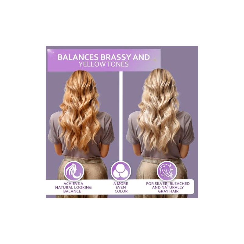 BELLISSO Set de Champú y Acondicionador Morado para Cabello Rubio