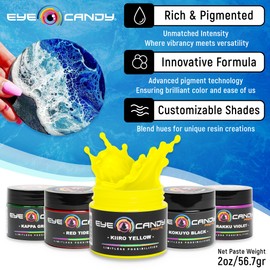 Eye Candy Neon Pigment Paste Kiiro Yellow (2 oz) | DIY Epoxy Resin Art Paste | Epoxy, Resin Art, Tumblers, Pen Blanks (Kiiro Yellow)