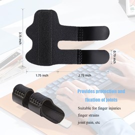 MSLSOZ 3 Adjustable Finger Bandages, Finger Guards, Finger Splint with Aluminium Alloy Steel Plate Support, Suitable for Finger Injuries, Joint Pain, Sports Injuries, Universal.