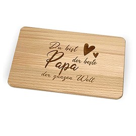 KATINGA Breakfast Board for Dad for Father's Day / Birthday (Bester Papa)