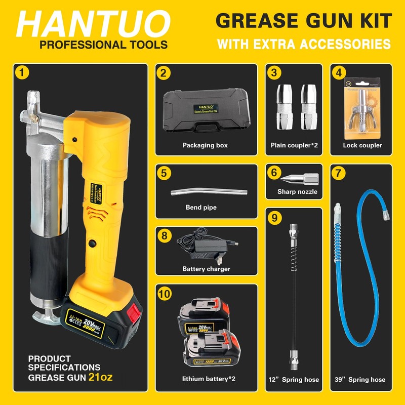20V MAX Electric Grease Gun Kit with 2 Batteries and