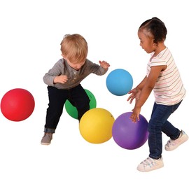Constructive Playthings Set of 6 Heavy Rubber Colored Playground Balls