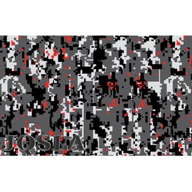 Digital RED Gray Camouflage Premium Vinyl Car Wrap Decal Film Sheet Air Channel Release Technology + Free Tool Kit (240" x 60" / 20FT x 5FT)