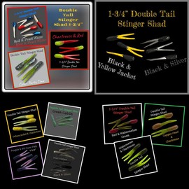 Double Tail Stinger Shad 1-3/4” Ten Per Pack - Colour: Purple & BB Gum Pink