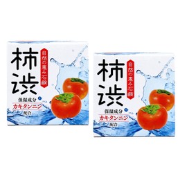 Persimmon Tannin Soap 80 g, Japanese Cleansing Bar Soap with Kakishibu Extract, Set of 2, Made in Japan