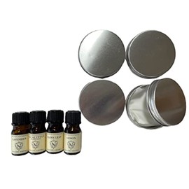 Olfactory Training Set, 0.7 fl oz (20 ml) (0.2 fl oz (5 ml) x 4 Bottles), Eucalyptus Globuls, Claw Briefs, Lemon, Genuine Lavender, Essential Oils, 4 Cans of Circle, Training Instructions (English