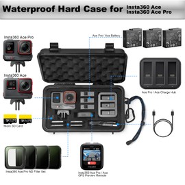 Lekufee Travel Waterproof Hard Case Compatible with Insta360 Ace Pro 2/Insta360 Ace Pro/Insta360 Ace Action Camera and Accessories(Case Only)