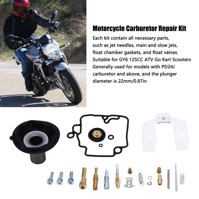 2 Sets Motorcycle Carburetor Repair Kit 22mm Universal for GY6