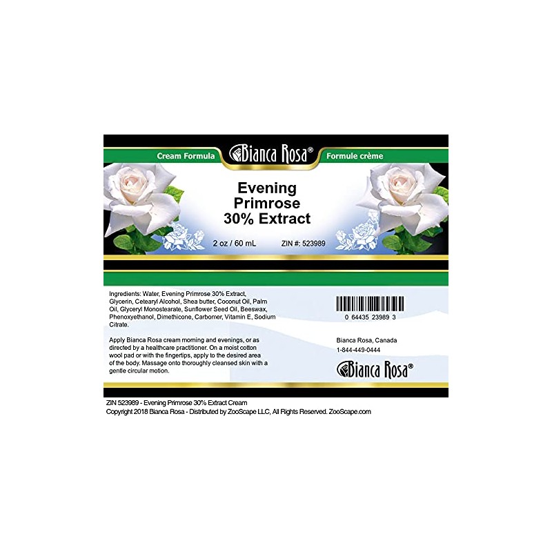 Bianca Rosa Evening Primrose 30% Extract Cream (2 oz, ZIN: