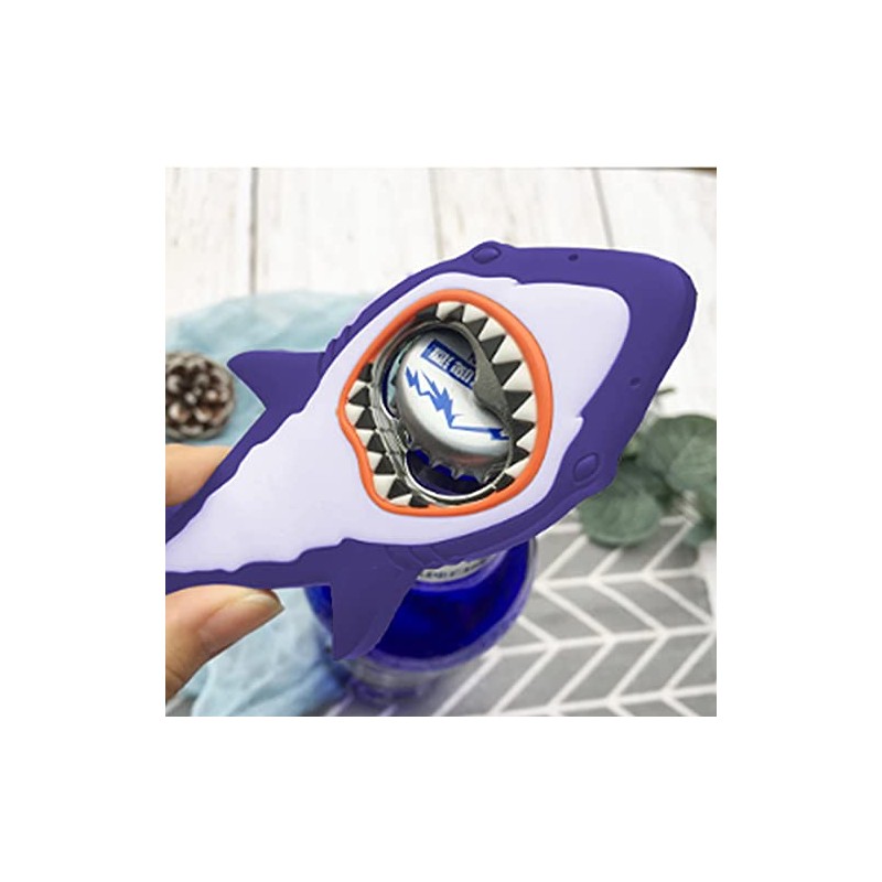 ARFUKA Stainless Steel & Rubber Bottle Opener, Blue, 3D Shark