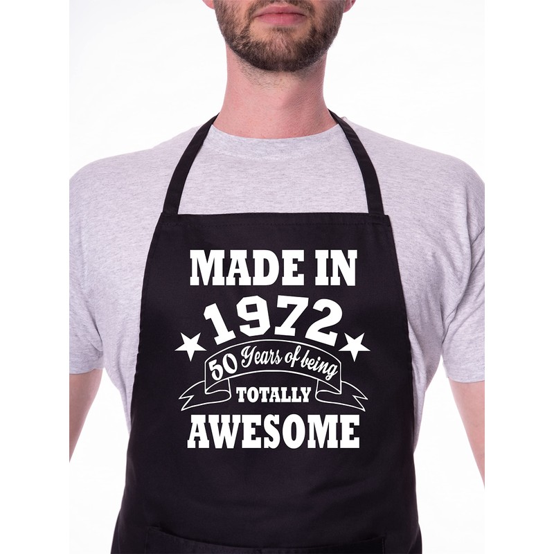 Print4U 50th Birthday Made In 1973 BBQ Cooking Funny Novelty