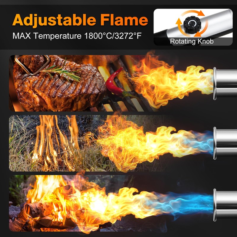 KELIN Propane Torch with One-Touch Max Fire & Kitchen Thermometer