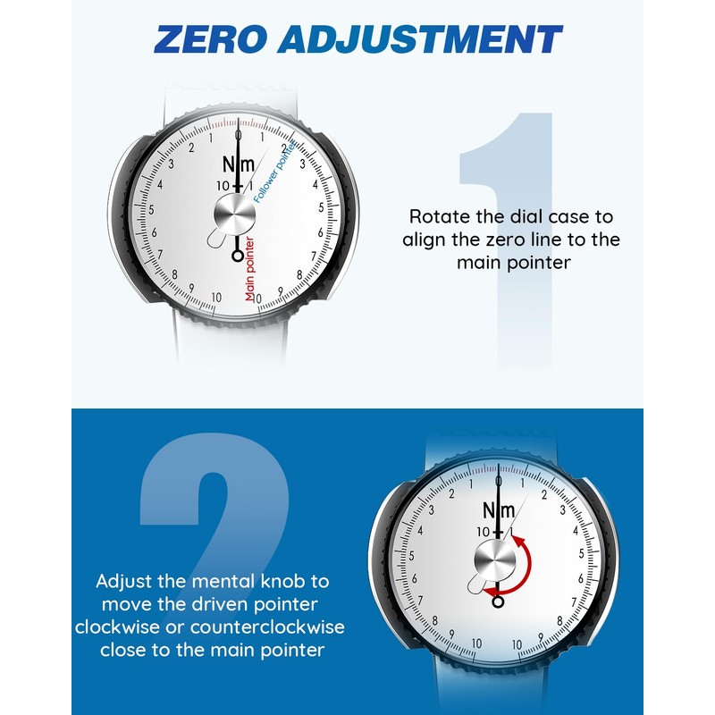 NEWTRY Dial Torque Wrench with Sockets Set (4-14mm), 1-10N.m Dial