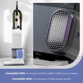 HASME 107005 Vacuum Cleaner Hepa Filter Replacement for Proteam Fits for Proteam Vacuum Models SHV100 1200XP and 1500XP, 4 1/2" x 2 3/4" x 1", 2-Pack