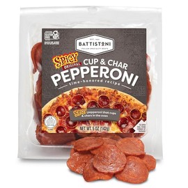 Battistoni Cup & Char Spicy Pepperoni, Pack of 5, 5oz Pouches