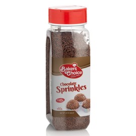 Bakers Choice Chocolate Sprinkles for Ice Cream Toppings - Chocolate Jimmies Sprinkles for Baking - Dairy Free, Kosher 20 oz.